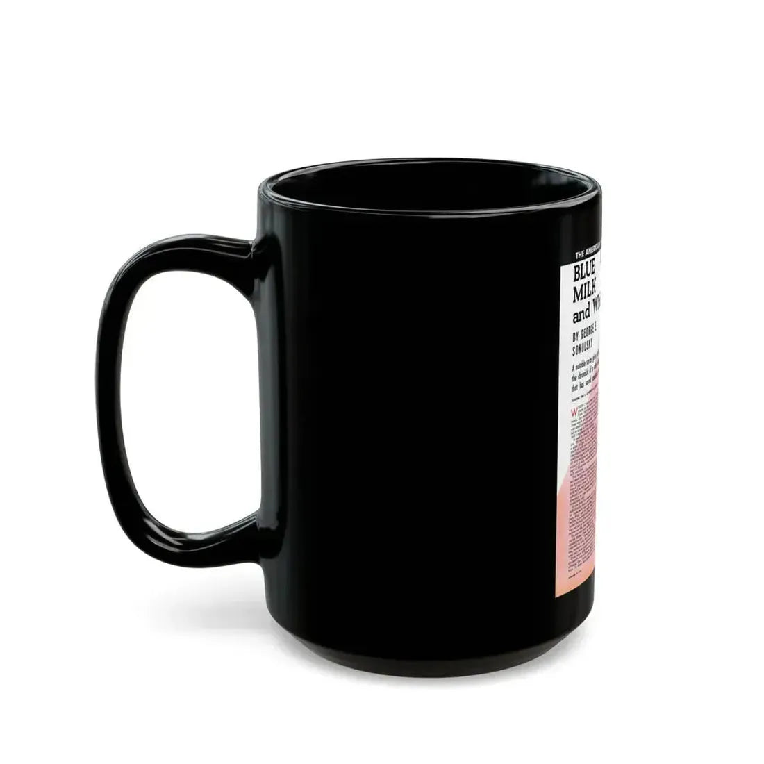 Blue Milk and White, Liberty, November 26, 1938 - Black Coffee Mug - Go Mug Yourself