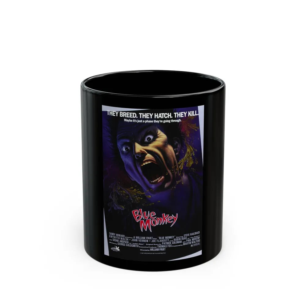 BLUE MONKEY 1987 Movie Poster - Black Coffee Mug-11oz-Go Mug Yourself