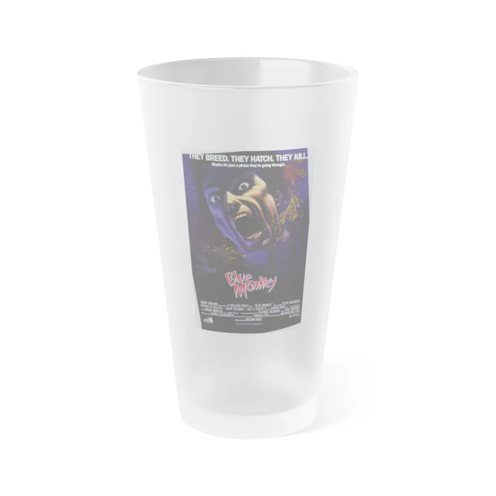 BLUE MONKEY 1987 Movie Poster - Frosted Pint Glass 16oz-16oz-Frosted-Go Mug Yourself