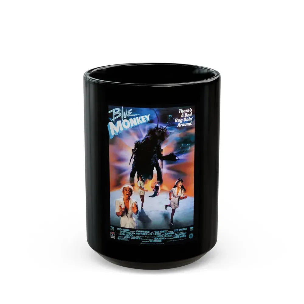 BLUE MONKEY (2) 1987 Movie Poster - Black Coffee Mug 15oz - Go Mug Yourself