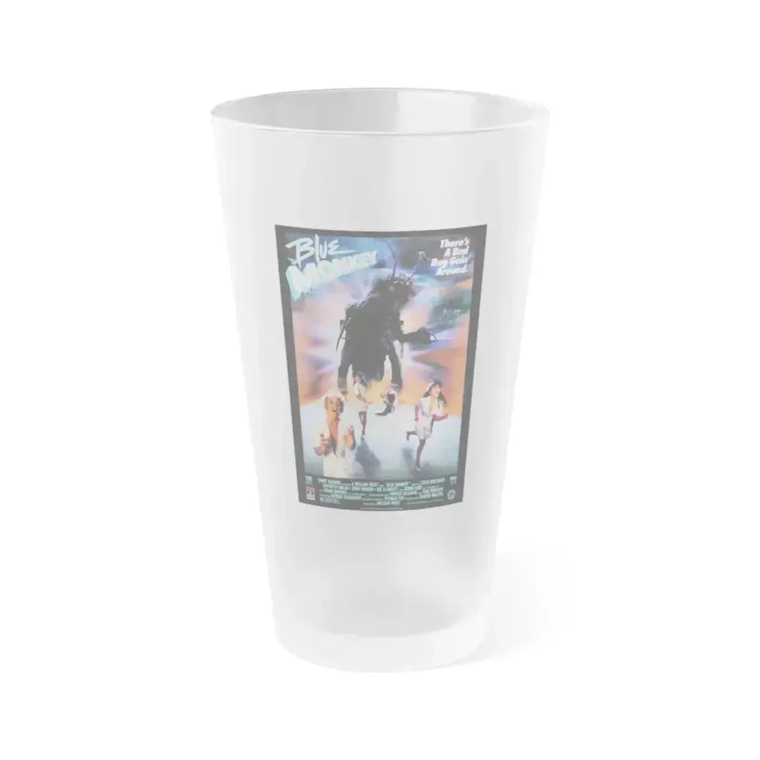 BLUE MONKEY (2) 1987 Movie Poster - Frosted Pint Glass 16oz 16oz Frosted - Go Mug Yourself
