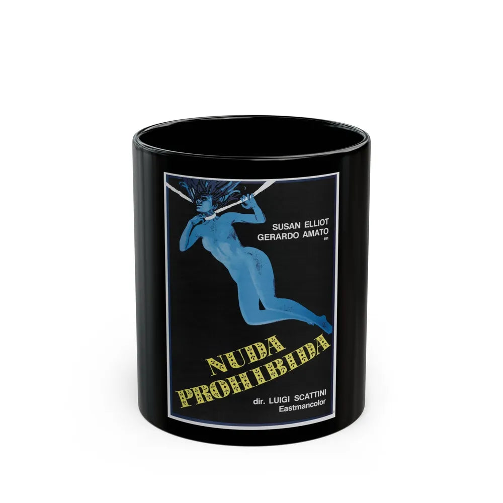 BLUE NUDE 1977 Movie Poster - Black Coffee Mug-11oz-Go Mug Yourself