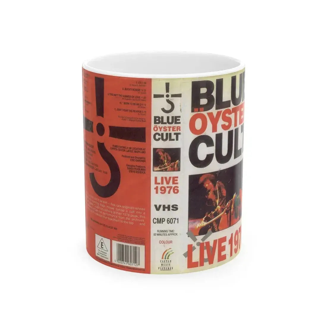 BLUE OYSTER CULT LIVE 1976 (VHS COVER) - White Coffee Mug 11oz - Go Mug Yourself