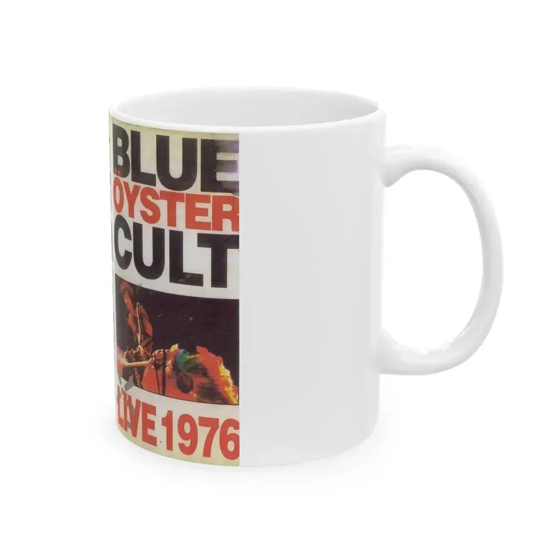 BLUE OYSTER CULT LIVE 1976 (VHS COVER) - White Coffee Mug - Go Mug Yourself