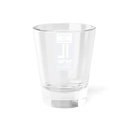 Blue rectangle of the license plate of Israel (Israel) Shot Glass 1.5oz - Go Mug Yourself