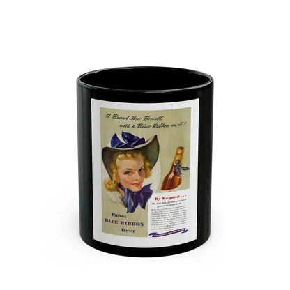 Blue Ribbon advertisement, 1940 - Black Coffee Mug 11oz - Go Mug Yourself