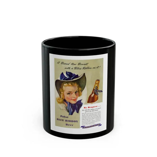 Blue Ribbon advertisement, 1940 - Black Coffee Mug 11oz - Go Mug Yourself