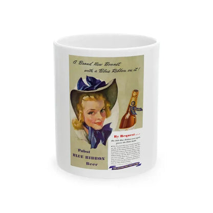 Blue Ribbon advertisement, 1940 - White Coffee Mug 11oz - Go Mug Yourself