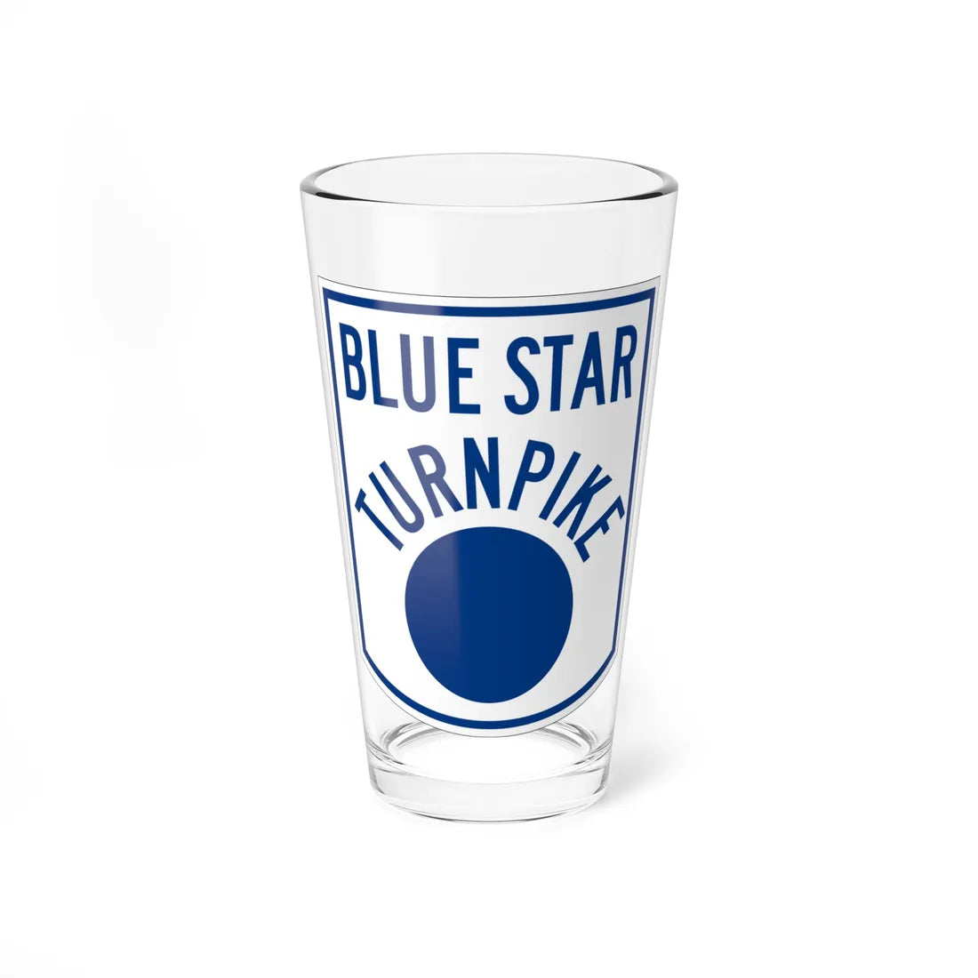 Blue Star Turnpike (New Hampshire) (Road Sign) Pint Glass 16oz 16oz - Go Mug Yourself