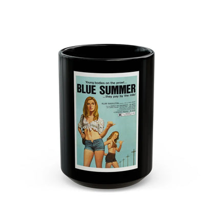 BLUE SUMMER 1973 Movie Poster - Black Coffee Mug-15oz-Go Mug Yourself