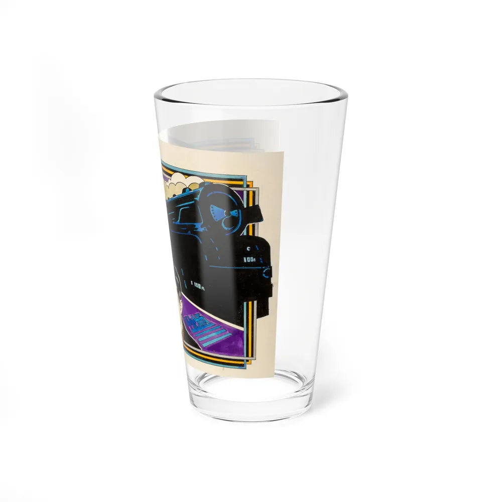 Blue Train advertisement (Magazine Illustration) Pint Glass 16oz-Go Mug Yourself