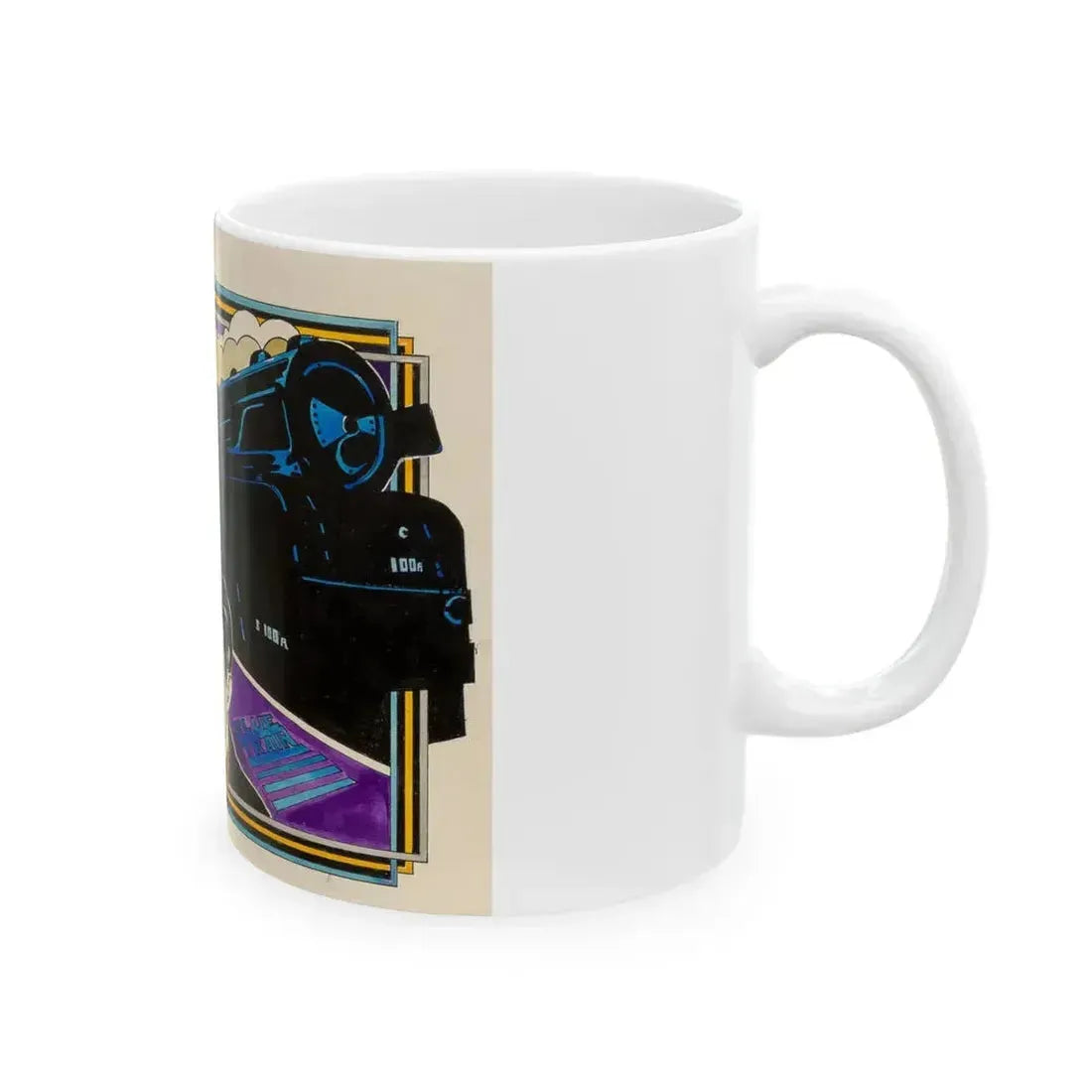 Blue Train advertisement - White Coffee Mug - Go Mug Yourself