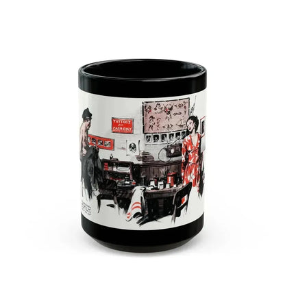 Blue Water Man (2), The American Magazine, May 1936 - Black Coffee Mug 15oz - Go Mug Yourself