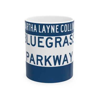 Bluegrass Parkway (Kentucky) (Road Sign) White Coffee Mug 11oz - Go Mug Yourself