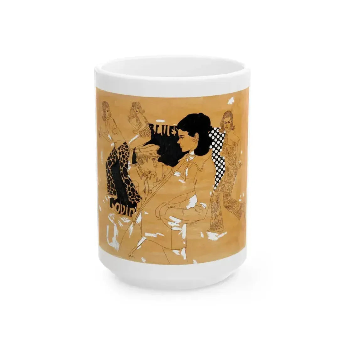 Blues illustration (3) - White Coffee Mug 15oz - Go Mug Yourself