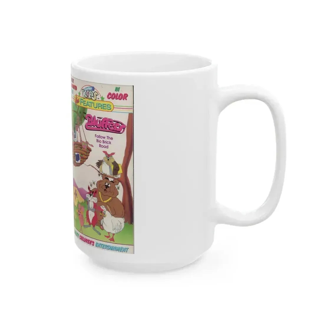 BLUFFERS FOLLOW THE BIO BRICK ROAD (VHS COVER) - White Coffee Mug - Go Mug Yourself