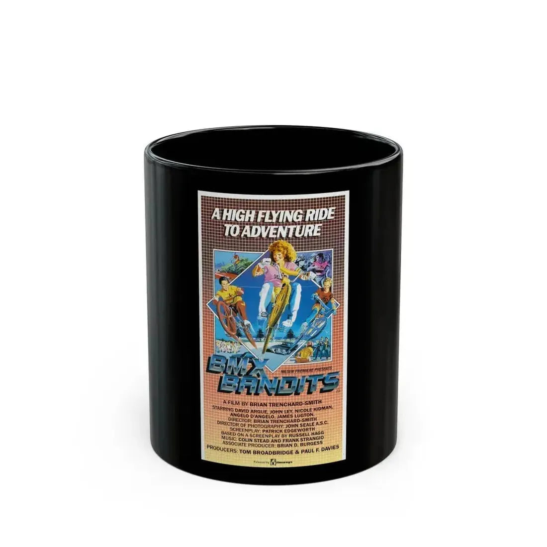 BMX BANDITS 1983 Movie Poster - Black Coffee Mug 11oz - Go Mug Yourself