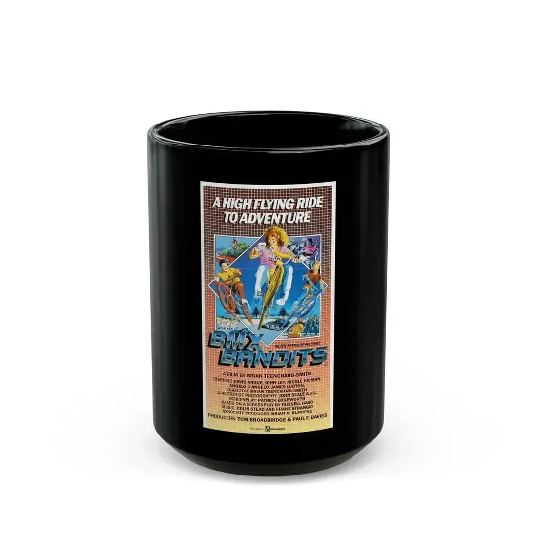 BMX BANDITS 1983 Movie Poster - Black Coffee Mug 15oz - Go Mug Yourself