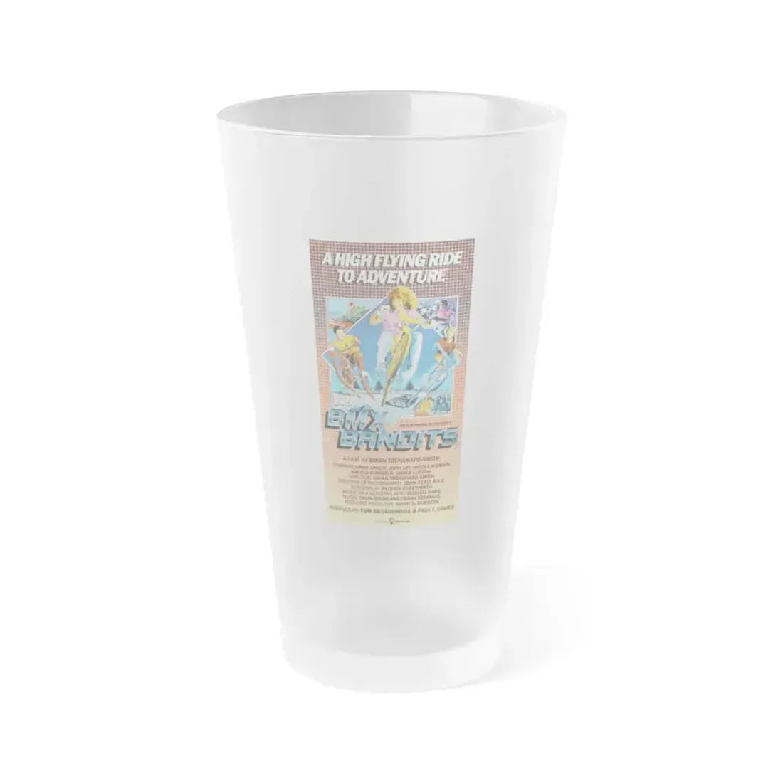 BMX BANDITS 1983 Movie Poster - Frosted Pint Glass 16oz 16oz Frosted - Go Mug Yourself