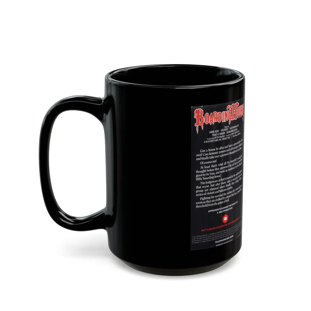 BOARDING HOUSE A HORRORVISION VIDEO FILM RELEASE (VHS COVER) - Black Coffee Mug-Go Mug Yourself