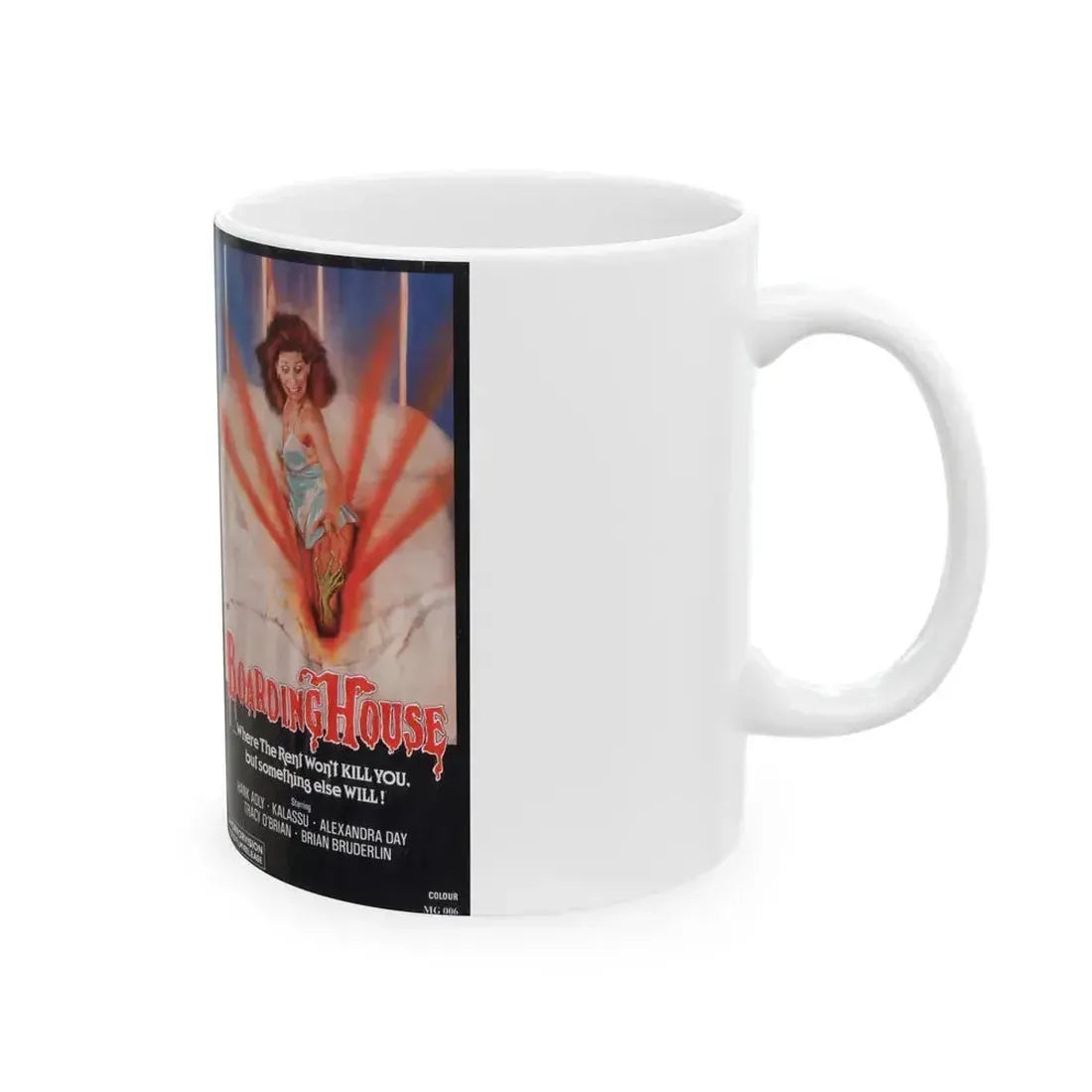 BOARDING HOUSE A HORRORVISION VIDEO FILM RELEASE (VHS COVER) - White Coffee Mug - Go Mug Yourself