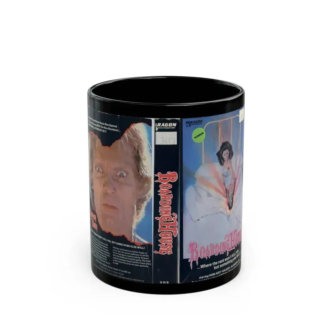 BOARDING HOUSE PARAGON (VHS COVER) - Black Coffee Mug 11oz - Go Mug Yourself
