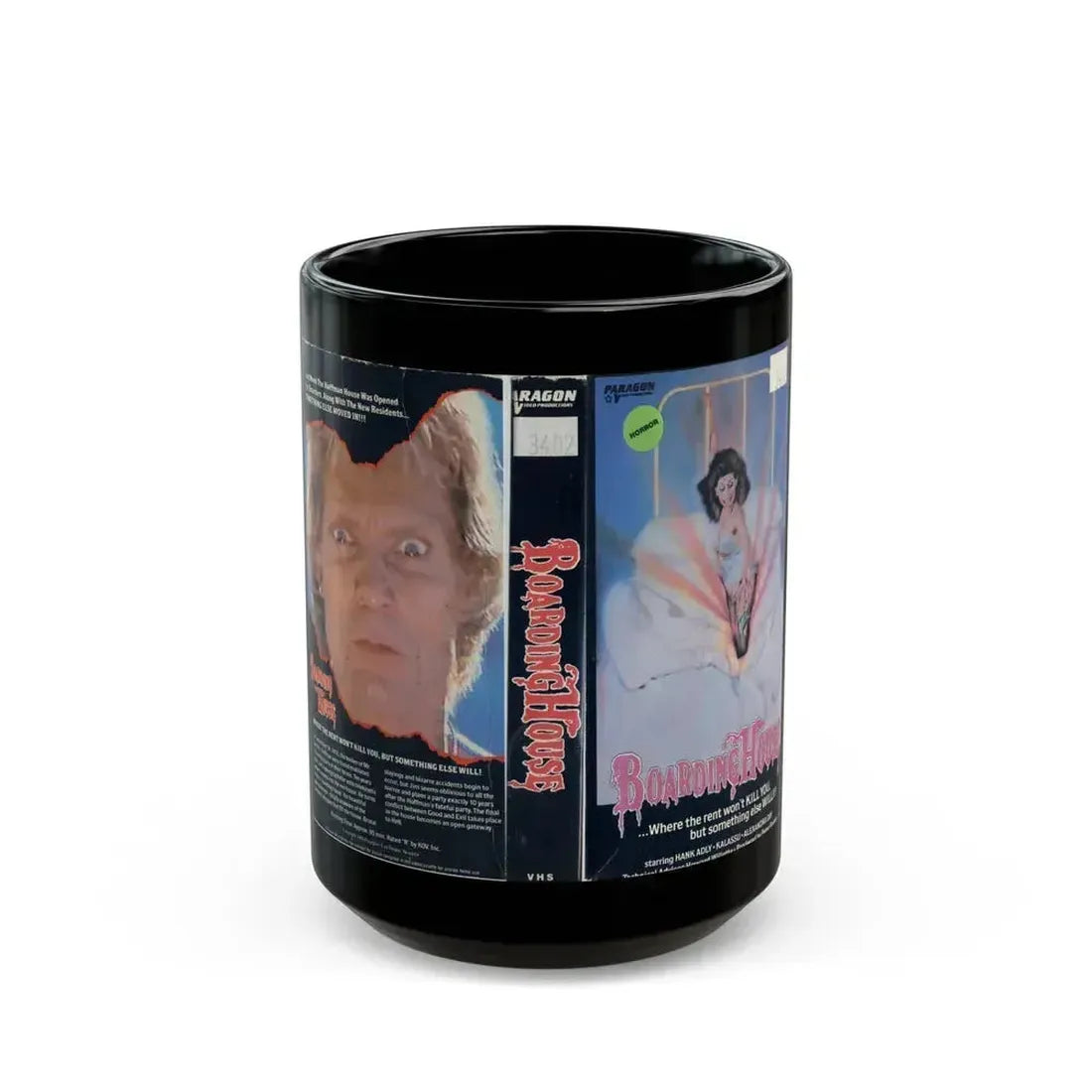 BOARDING HOUSE PARAGON (VHS COVER) - Black Coffee Mug 15oz - Go Mug Yourself