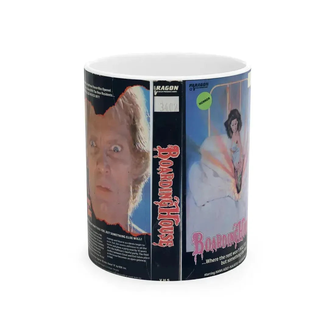 BOARDING HOUSE PARAGON (VHS COVER) - White Coffee Mug 11oz - Go Mug Yourself
