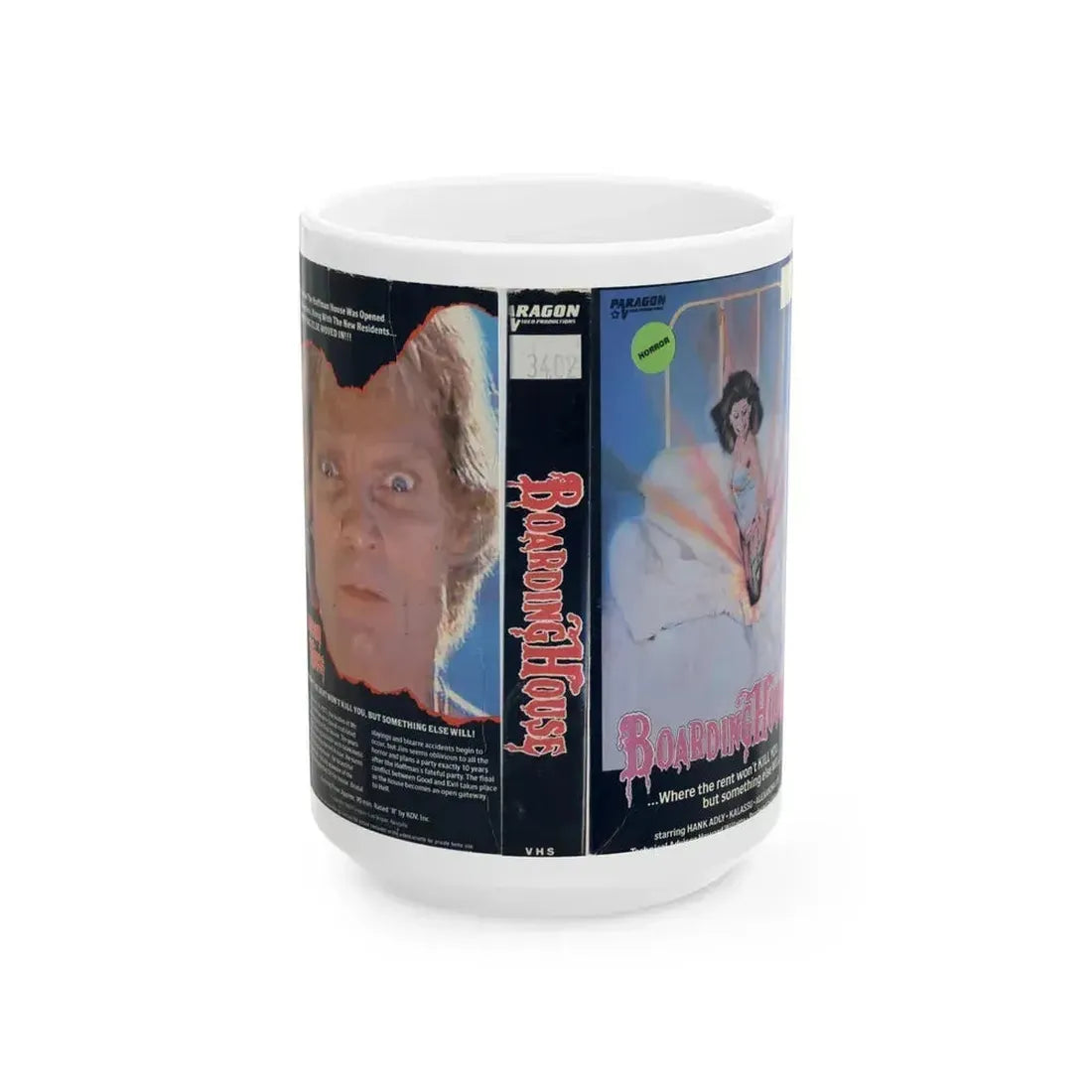 BOARDING HOUSE PARAGON (VHS COVER) - White Coffee Mug 15oz - Go Mug Yourself