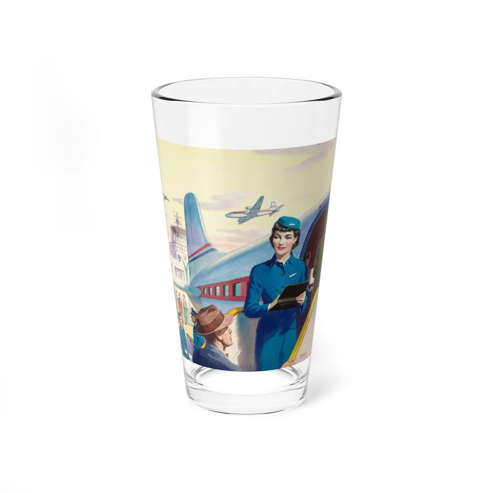 Boarding the Flight (Magazine Illustration) Pint Glass 16oz-16oz-Go Mug Yourself