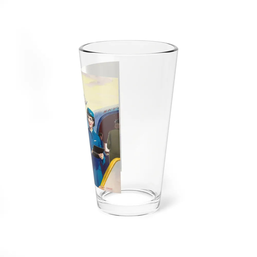 Boarding the Flight (Magazine Illustration) Pint Glass 16oz-Go Mug Yourself