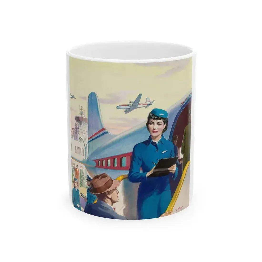 Boarding the Flight - White Coffee Mug 11oz - Go Mug Yourself