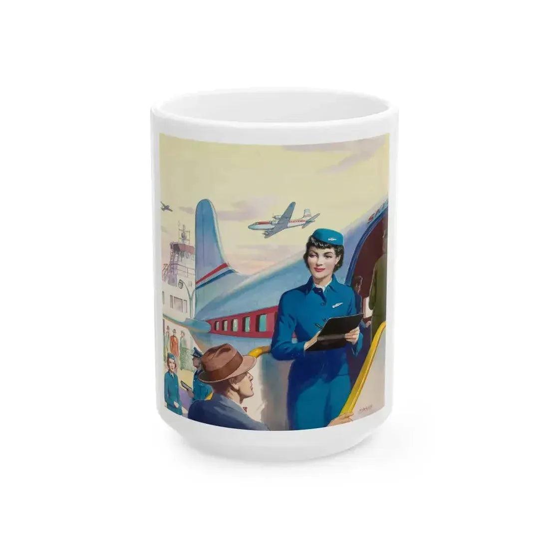 Boarding the Flight - White Coffee Mug 15oz - Go Mug Yourself