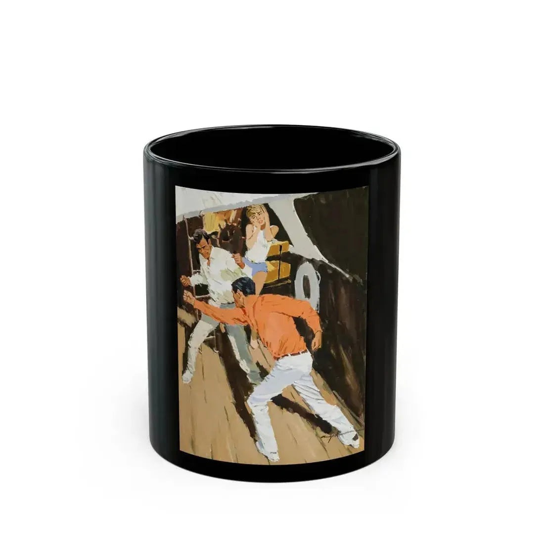 Boat Fight - Black Coffee Mug 11oz - Go Mug Yourself