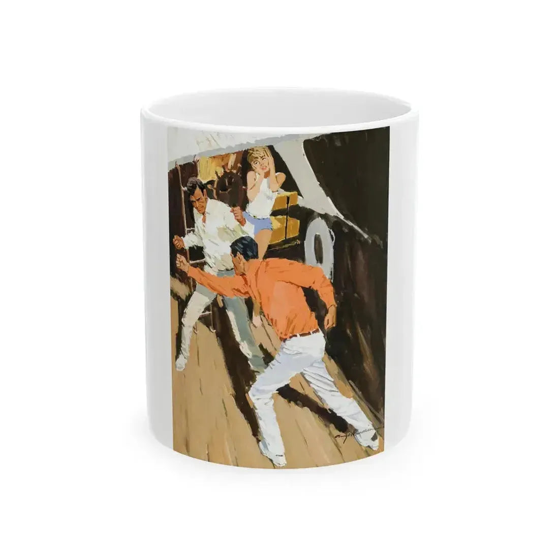 Boat Fight - White Coffee Mug 11oz - Go Mug Yourself