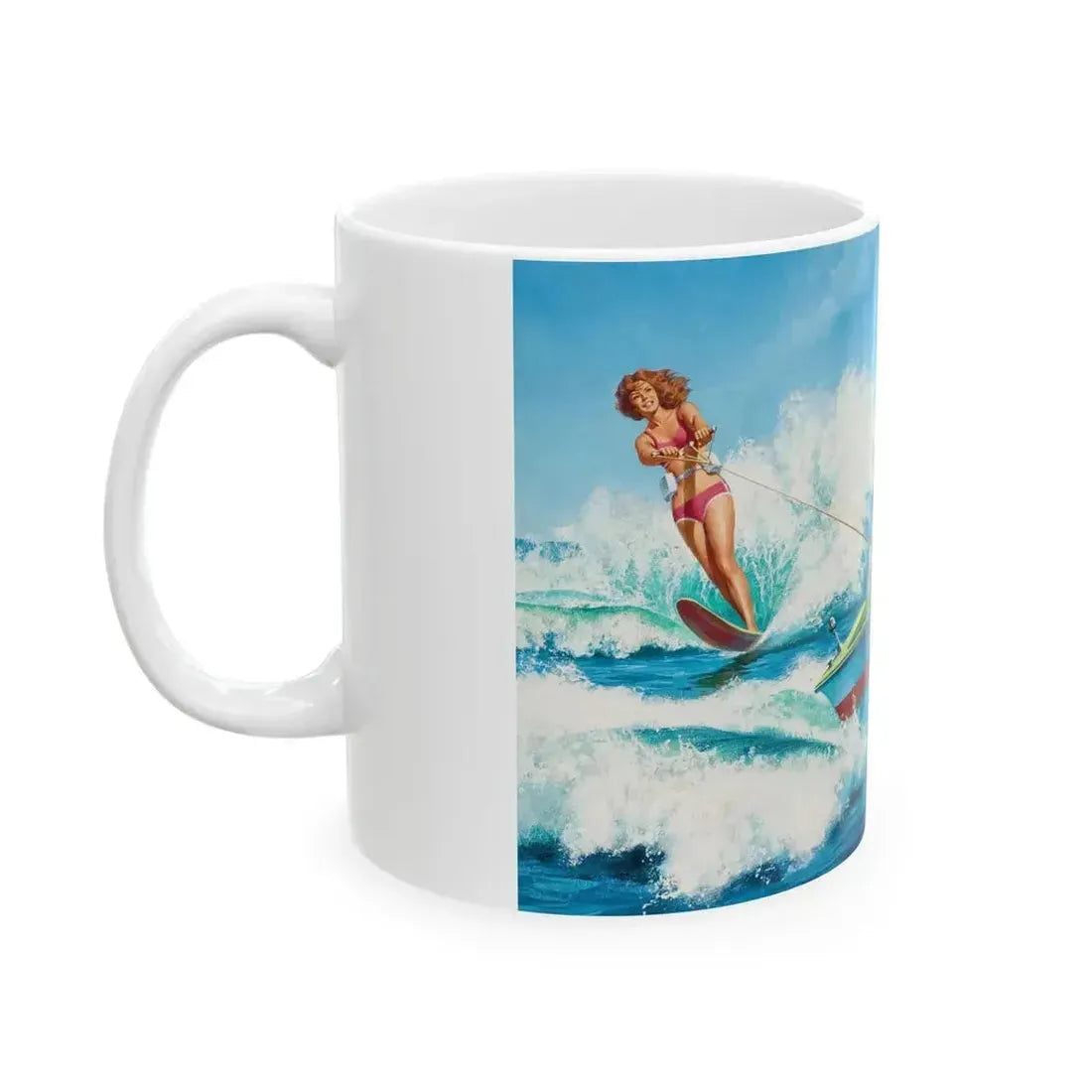 Boat Fun, story illustration - White Coffee Mug - Go Mug Yourself
