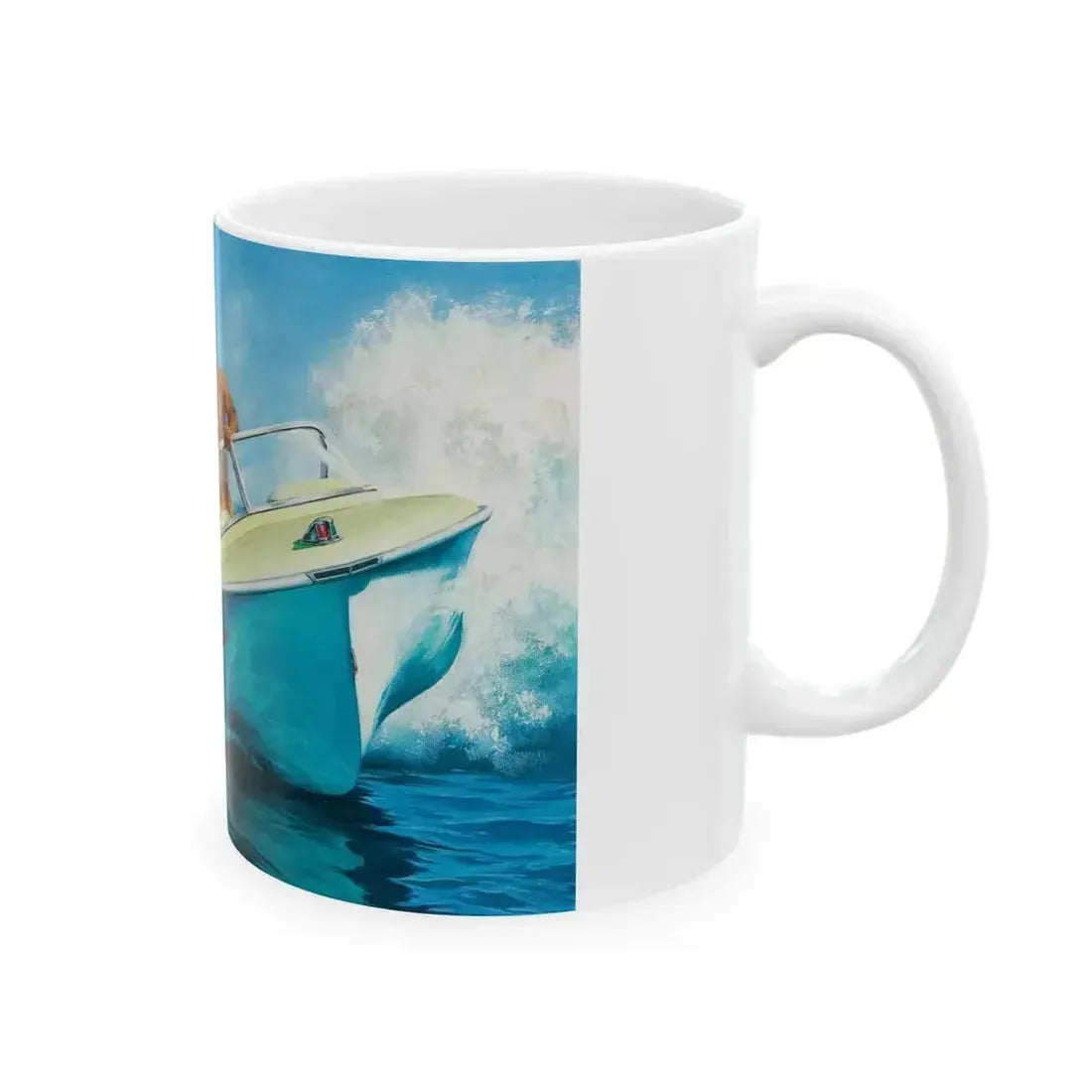 Boat Fun, story illustration - White Coffee Mug - Go Mug Yourself