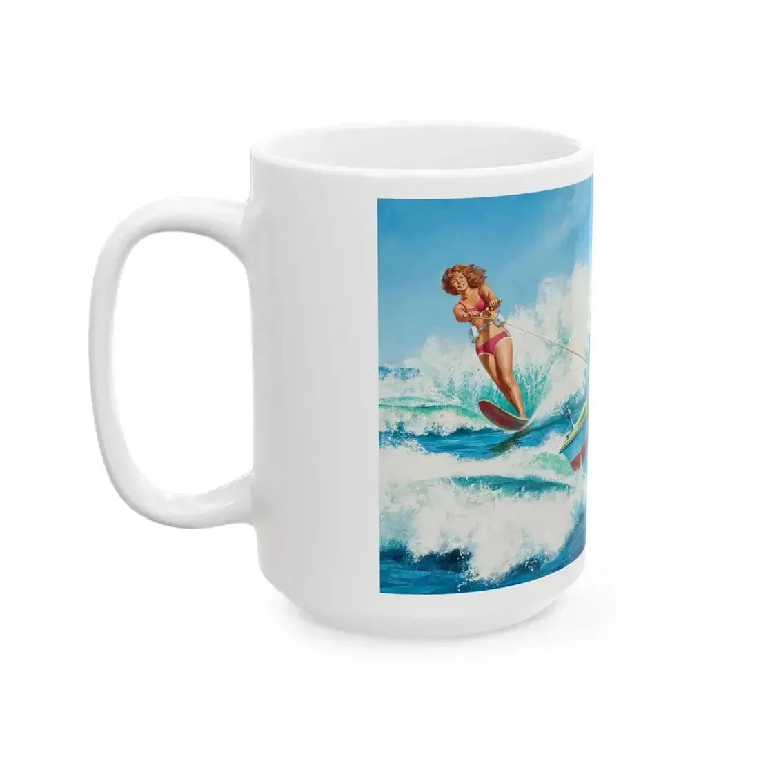 Boat Fun, story illustration - White Coffee Mug - Go Mug Yourself