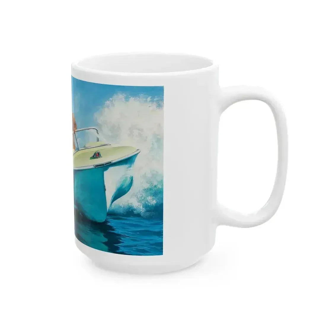 Boat Fun, story illustration - White Coffee Mug - Go Mug Yourself