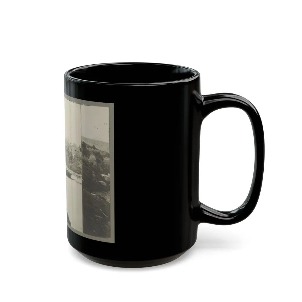 Boats Docked At The Shore Of A River In A Wooded Area (U.S. Civil War) Black Coffee Mug-Go Mug Yourself