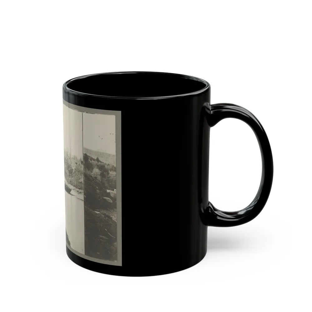 Boats Docked At The Shore Of A River In A Wooded Area (U.S. Civil War) Black Coffee Mug-Go Mug Yourself