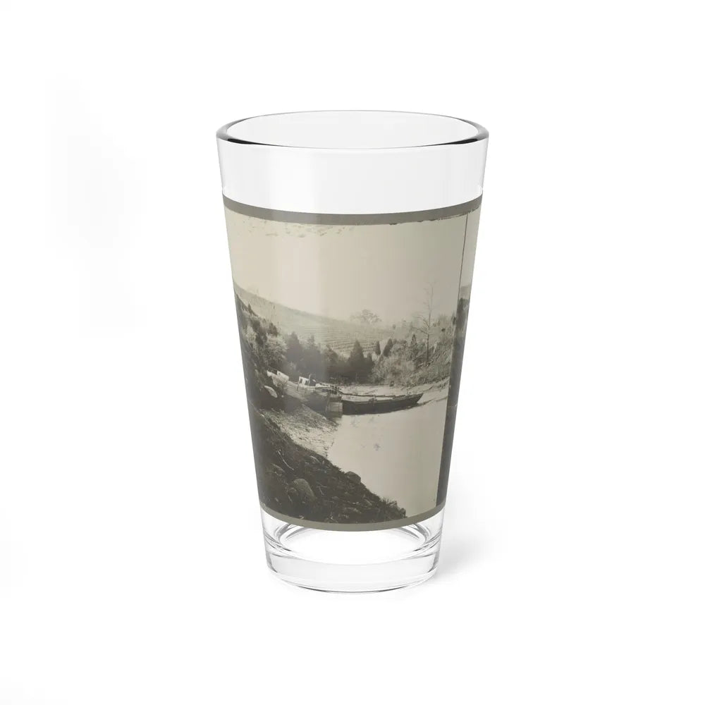 Boats Docked At The Shore Of A River In A Wooded Area (U.S. Civil War) Pint Glass 16oz-16oz-Go Mug Yourself