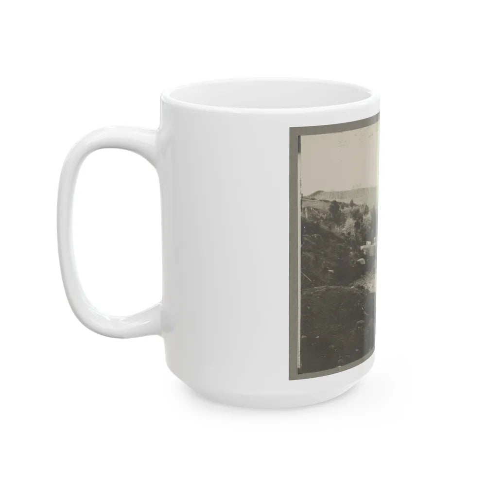 Boats Docked At The Shore Of A River In A Wooded Area (U.S. Civil War) White Coffee Mug-Go Mug Yourself