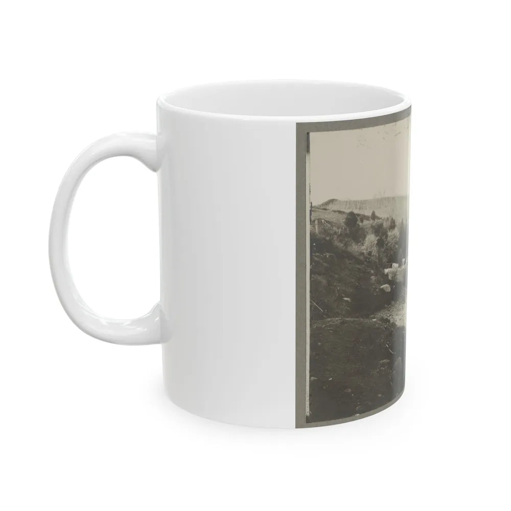 Boats Docked At The Shore Of A River In A Wooded Area (U.S. Civil War) White Coffee Mug-Go Mug Yourself