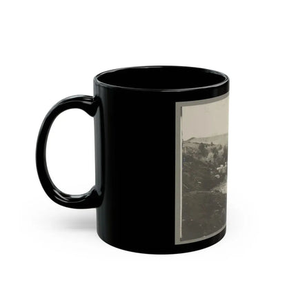 Boats Docked At The Shore Of A River In A Wooded Area (U.S. Civil War) Black Coffee Mug - Go Mug Yourself