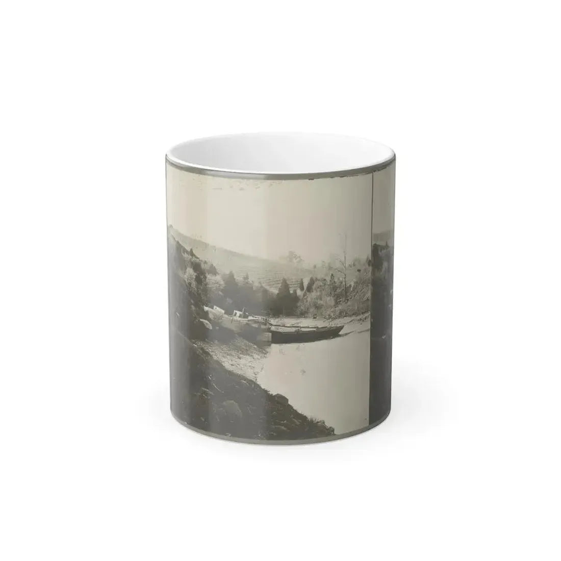 Boats Docked at the Shore of a River in a Wooded Area (U.S. Civil War) Color Changing Coffee Mug 11oz Default Title 11oz - Go Mug Yourself