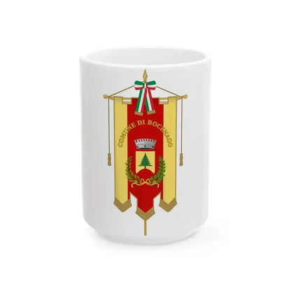 Bocenago-Gonfalone (Italy) White Coffee Mug 15oz - Go Mug Yourself