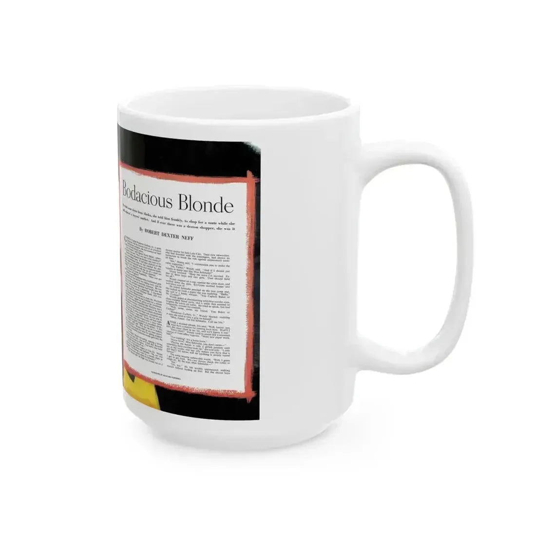 Bodacious Blonde, Collier's, September 13, 1952 - White Coffee Mug - Go Mug Yourself