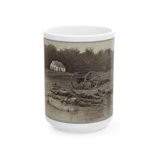 Bodies Of Confederate Artillerymen Near Dunker Church (U.S. Civil War) White Coffee Mug 15oz - Go Mug Yourself