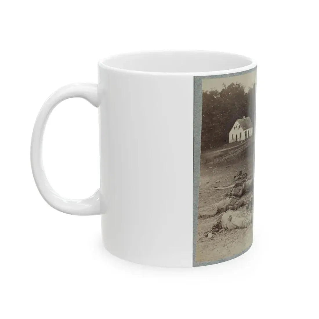 Bodies Of Confederate Artillerymen Near Dunker Church (U.S. Civil War) White Coffee Mug - Go Mug Yourself
